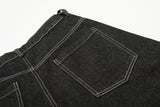 DAXUEN dark grey wide-leg shorts with flame graphics