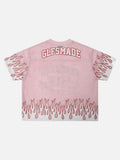 DAXUEN Relaxed fit short-sleeve mesh jersey with flame graphics