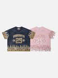 DAXUEN Relaxed fit short-sleeve mesh jersey with flame graphics