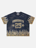 DAXUEN Relaxed fit short-sleeve mesh jersey with flame graphics