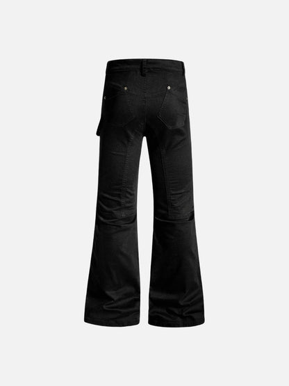 DAXUEN Solid black flared cargo pants