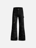 DAXUEN Solid black flared cargo pants