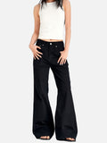 DAXUEN black and white flared denim jeans