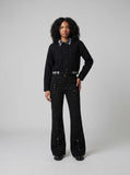 DAXUEN Black high-waisted flared cargo pants — model photo