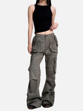 DAXUEN olive green flared cargo pants