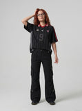 DAXUEN olive green flared cargo pants — model photo