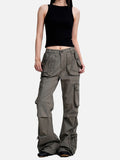 DAXUEN olive green flared cargo pants