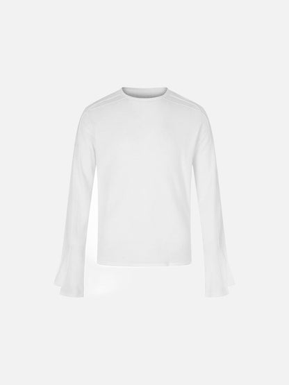 Flared Split Cuff Long Sleeve Knit Top