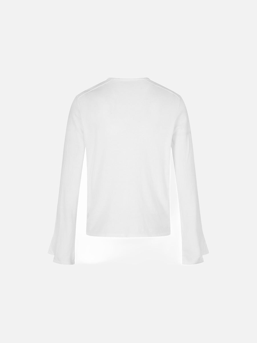 Flared Split Cuff Long Sleeve Knit Top