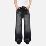 DAXUEN Flared wide-leg denim jeans in light blue and dark grey/black finishes