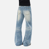 DAXUEN Flared wide-leg denim jeans in light blue and dark grey/black finishes