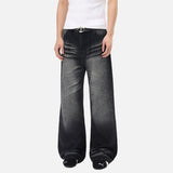DAXUEN Flared wide-leg denim jeans in light blue and dark grey/black finishes