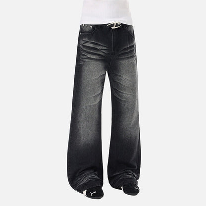 DAXUEN Flared wide-leg denim jeans in light blue and dark grey/black finishes