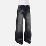 DAXUEN Flared wide-leg denim jeans in light blue and dark grey/black finishes