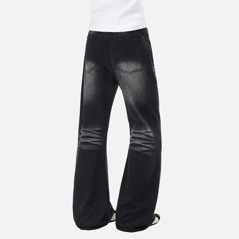DAXUEN Flared wide-leg denim jeans in light blue and dark grey/black finishes