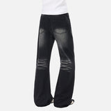 DAXUEN Flared wide-leg denim jeans in light blue and dark grey/black finishes