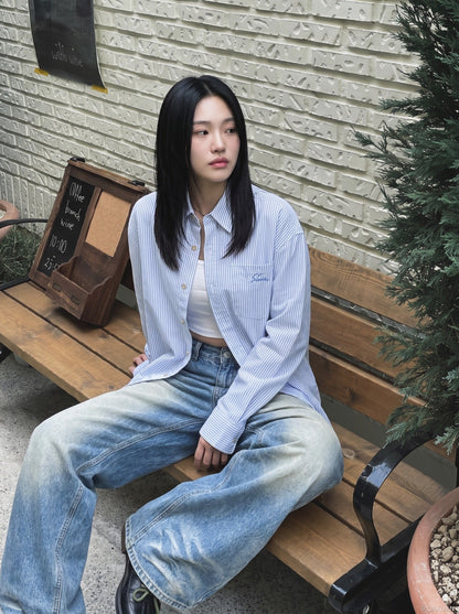 DAXUEN flared-wide-leg-denim-jeans-casual-pants — model photo