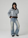 DAXUEN flared-wide-leg-denim-jeans-casual-pants — model photo