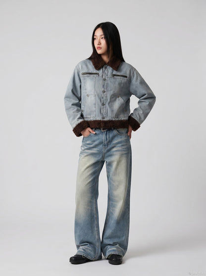 DAXUEN flared-wide-leg-denim-jeans-casual-pants — model photo