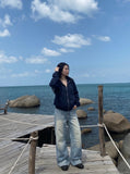 DAXUEN flared-wide-leg-denim-jeans-casual-pants — model photo