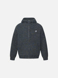DAXUEN melange oversized zip-up hooded cardigan
