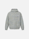 DAXUEN melange oversized zip-up hooded cardigan