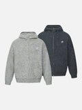 DAXUEN melange oversized zip-up hooded cardigan