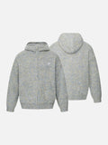 DAXUEN melange oversized zip-up hooded cardigan