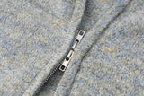 DAXUEN melange oversized zip-up hooded cardigan