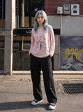DAXUEN Floral graphic long-sleeve top — model photo