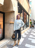 DAXUEN Floral graphic long-sleeve top — model photo