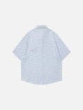 DAXUEN Relaxed-fit short-sleeved floral print button-up shirt