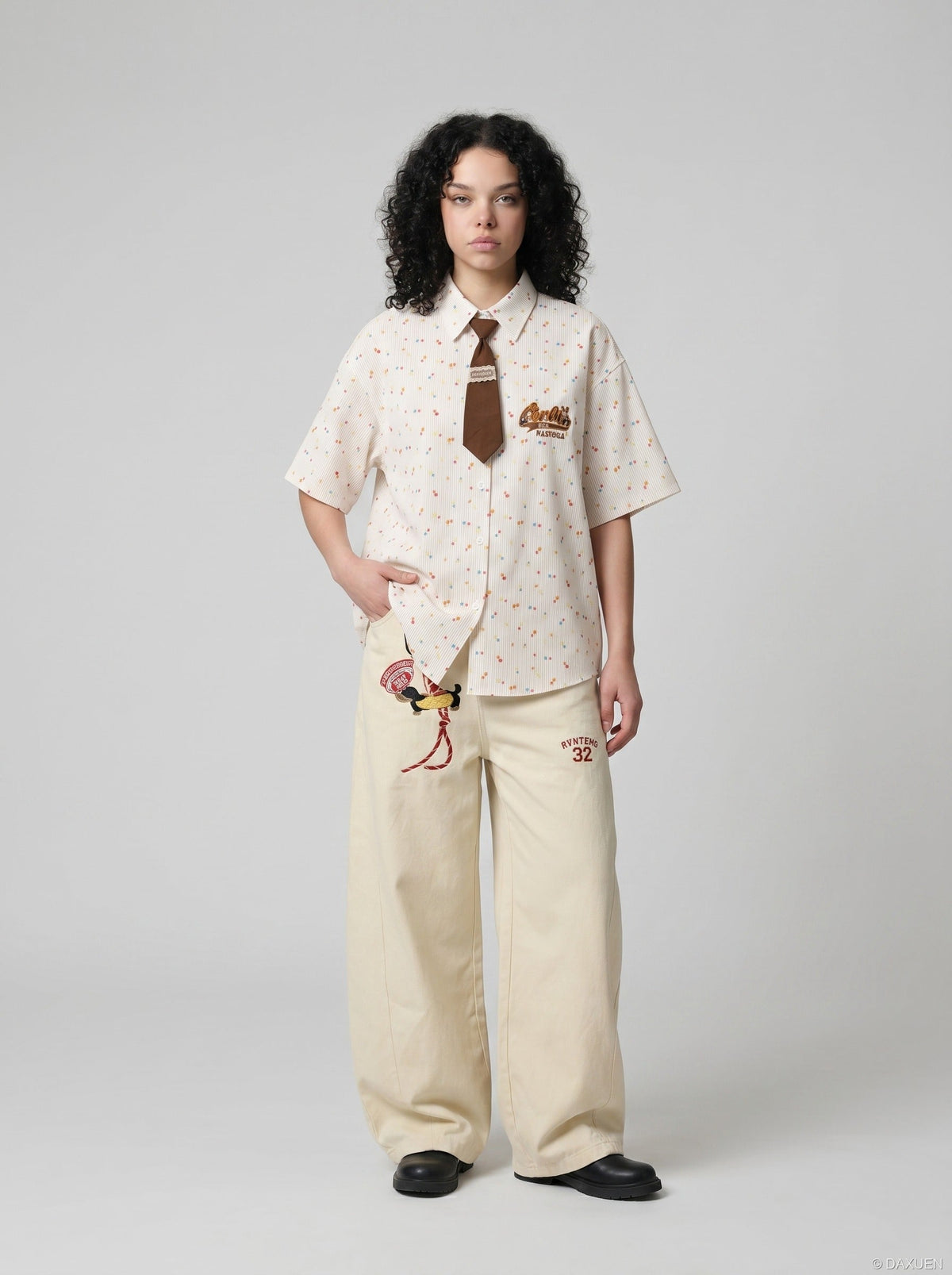 DAXUEN Floral Print Button-Up Shirt - DAXUEN — model photo