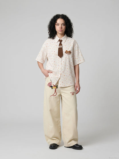 DAXUEN Floral Print Button-Up Shirt - DAXUEN — model photo