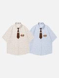 DAXUEN Relaxed-fit short-sleeved floral print button-up shirt