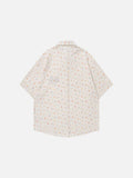 DAXUEN Relaxed-fit short-sleeved floral print button-up shirt