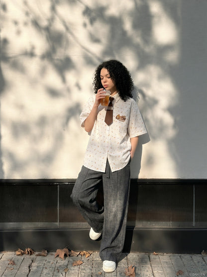 DAXUEN Floral Print Button-Up Shirt - DAXUEN — model photo