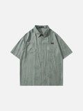 DAXUEN Floral print short-sleeved button-up shirt