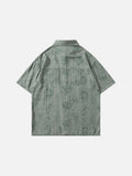 DAXUEN Floral print short-sleeved button-up shirt