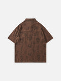 DAXUEN Floral print short-sleeved button-up shirt