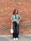 DAXUEN Floral print short-sleeved button-up shirt — model photo