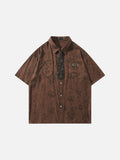 DAXUEN Floral print short-sleeved button-up shirt