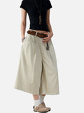DAXUEN light khaki wide-leg culottes