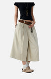 DAXUEN light khaki wide-leg culottes