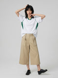 DAXUEN dark grey cropped wide-leg trousers — model photo