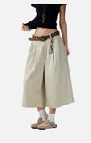 DAXUEN light khaki wide-leg culottes