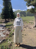 DAXUEN dark grey cropped wide-leg trousers — model photo
