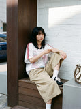 DAXUEN dark grey cropped wide-leg trousers — model photo