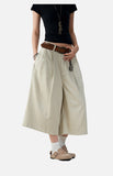DAXUEN light khaki wide-leg culottes