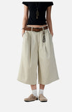 DAXUEN light khaki wide-leg culottes